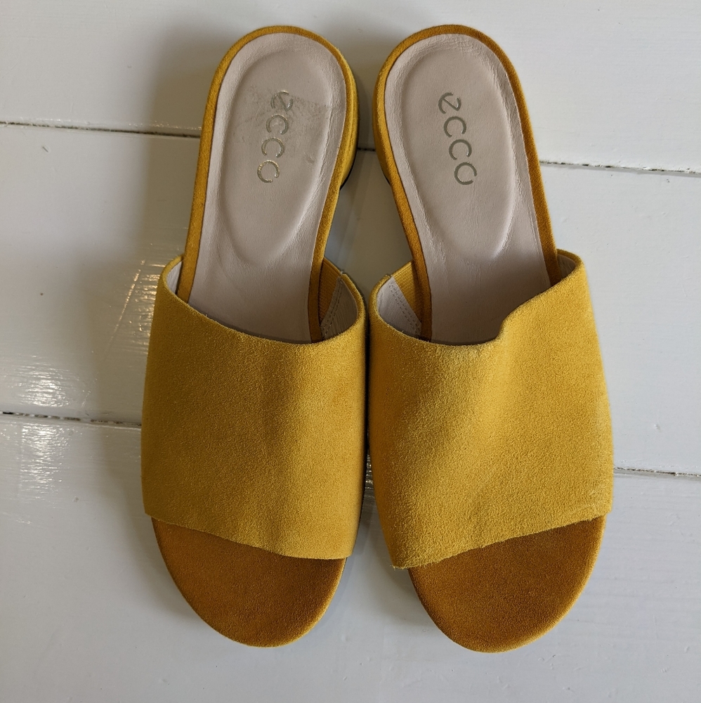 Ecco Flat Sandal Slides Marigold